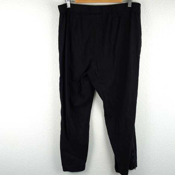 J. Jill Black Linen Blend Side Zip‎ Ankle Pants Size 12 - Picture 2 of 9